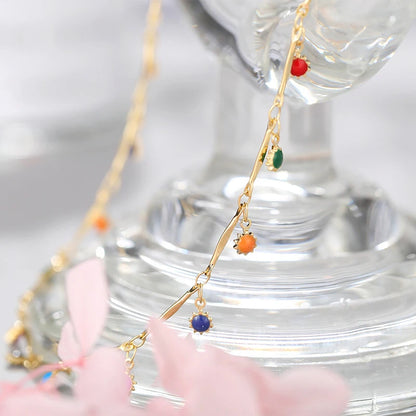 Colar Choker com Pingente e Tassel Colorido