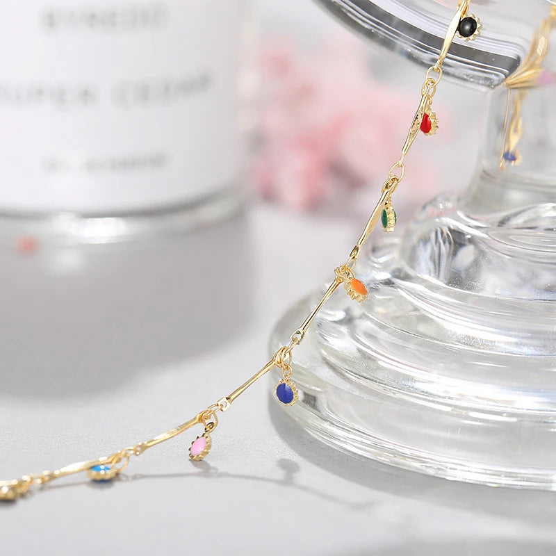 Colar Choker com Pingente e Tassel Colorido