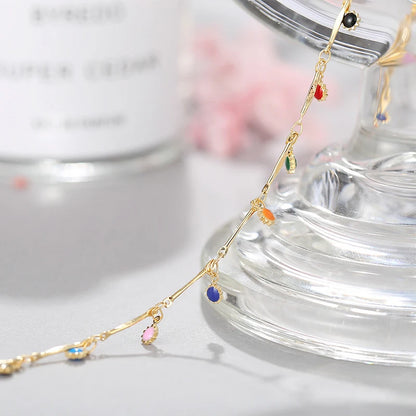 Colar Choker com Pingente e Tassel Colorido