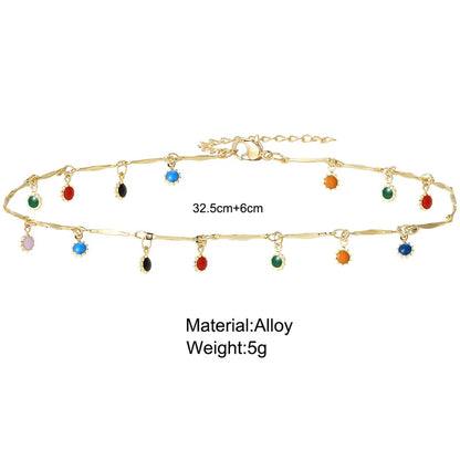 Colar Choker com Pingente e Tassel Colorido