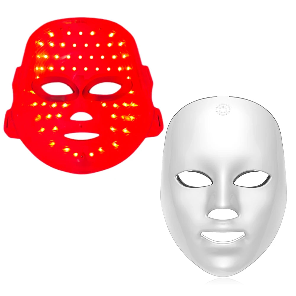 Máscara Facial LED Recarregável 7 Cores — Rejuvenescimento