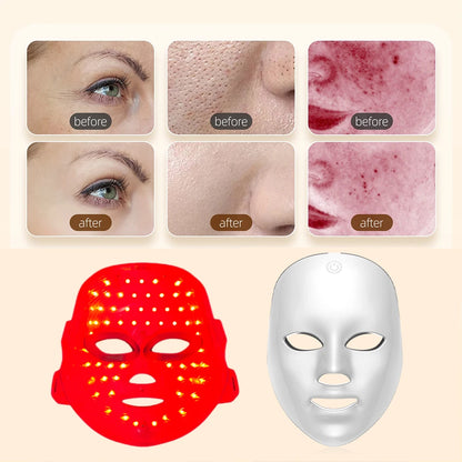 Máscara Facial LED Recarregável 7 Cores — Rejuvenescimento