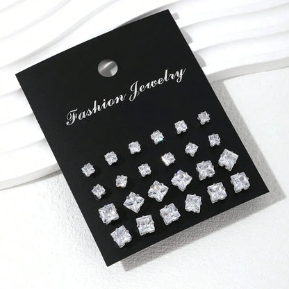 Kit 12 Pares de Brincos de Zirkônia Luxuosos