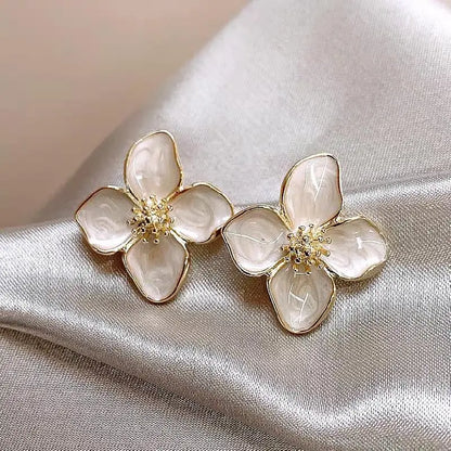 Brincos Retrô Flor Vermelha com Esmalte Colorido
