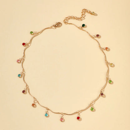 Colar Choker com Pingente e Tassel Colorido