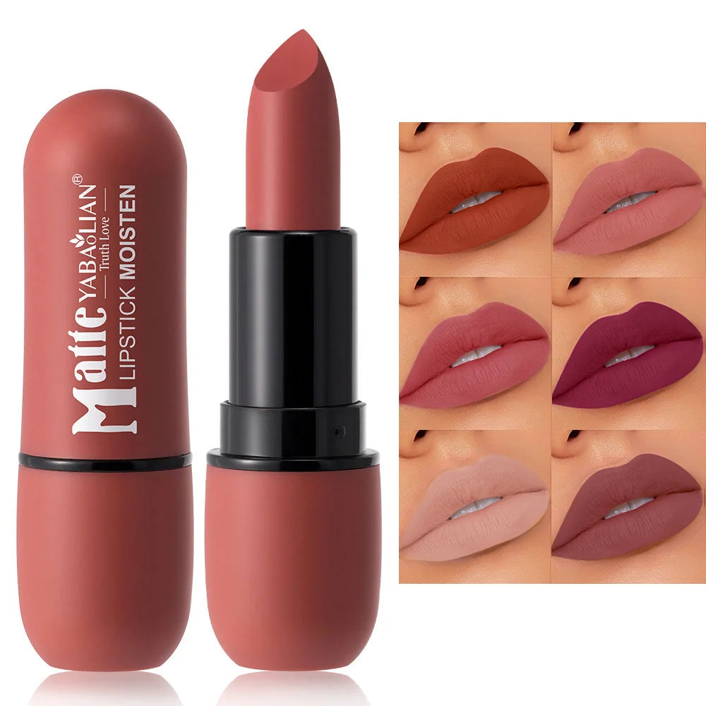 Batom Matte 6 Cores — Longa Duração e à Prova d'Água