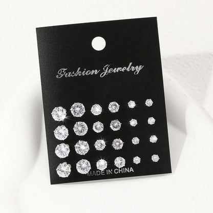 Kit 12 Pares de Brincos de Zirkônia Luxuosos