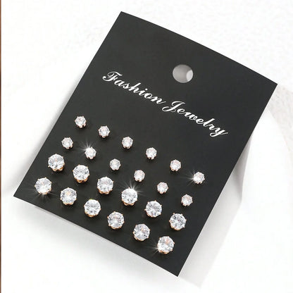 Kit 12 Pares de Brincos de Zirkônia Luxuosos