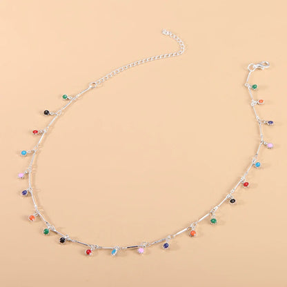Colar Choker com Pingente e Tassel Colorido