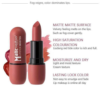 Batom Matte 6 Cores — Longa Duração e à Prova d'Água