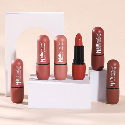 Batom Matte 6 Cores — Longa Duração e à Prova d'Água