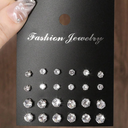 Kit 12 Pares de Brincos de Zirkônia Luxuosos